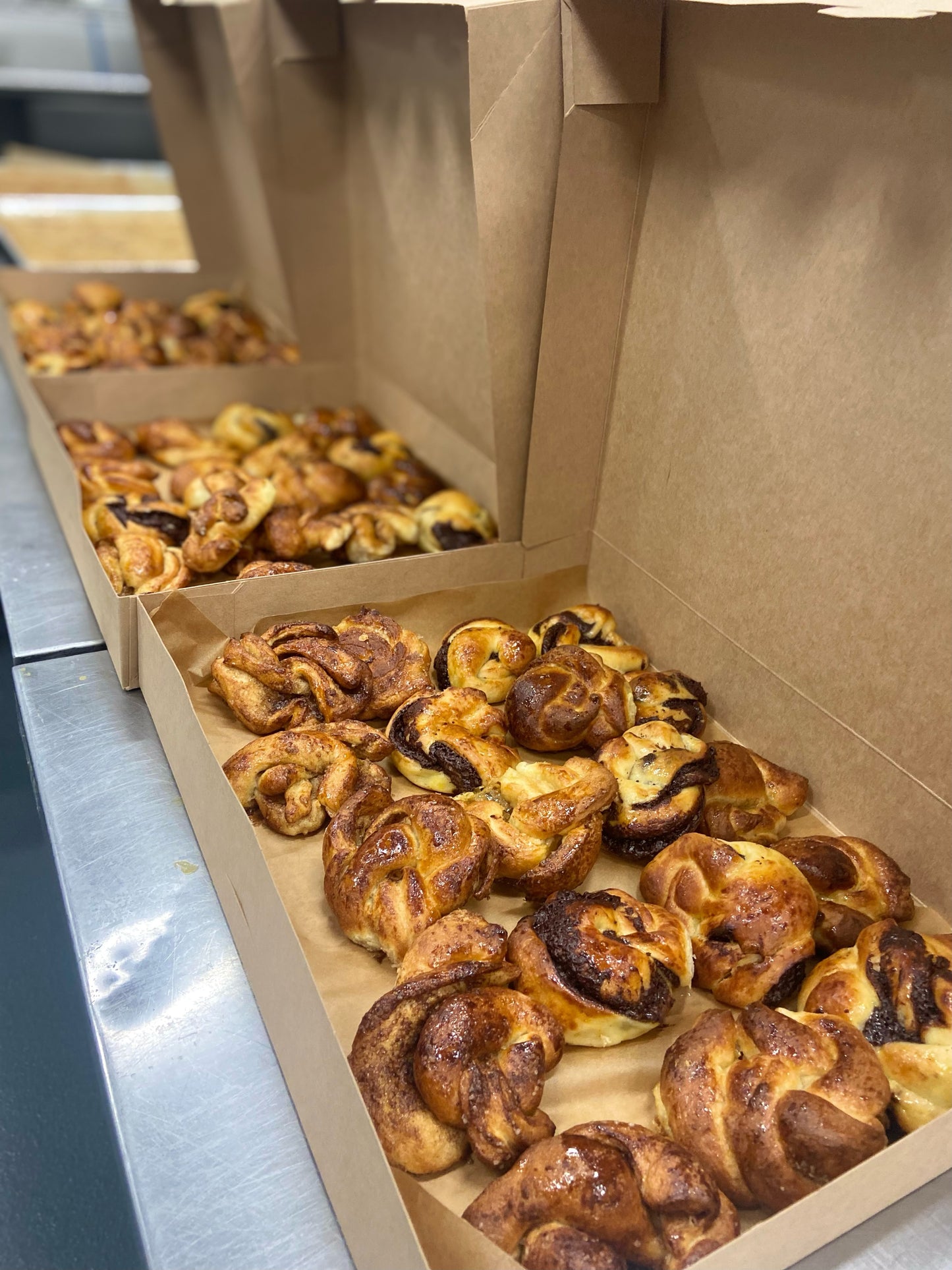 box of mini VEGAN babka roll
