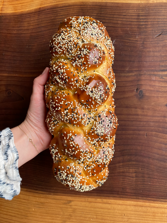 Traditional Seeded Braided Challah (2 lbs)