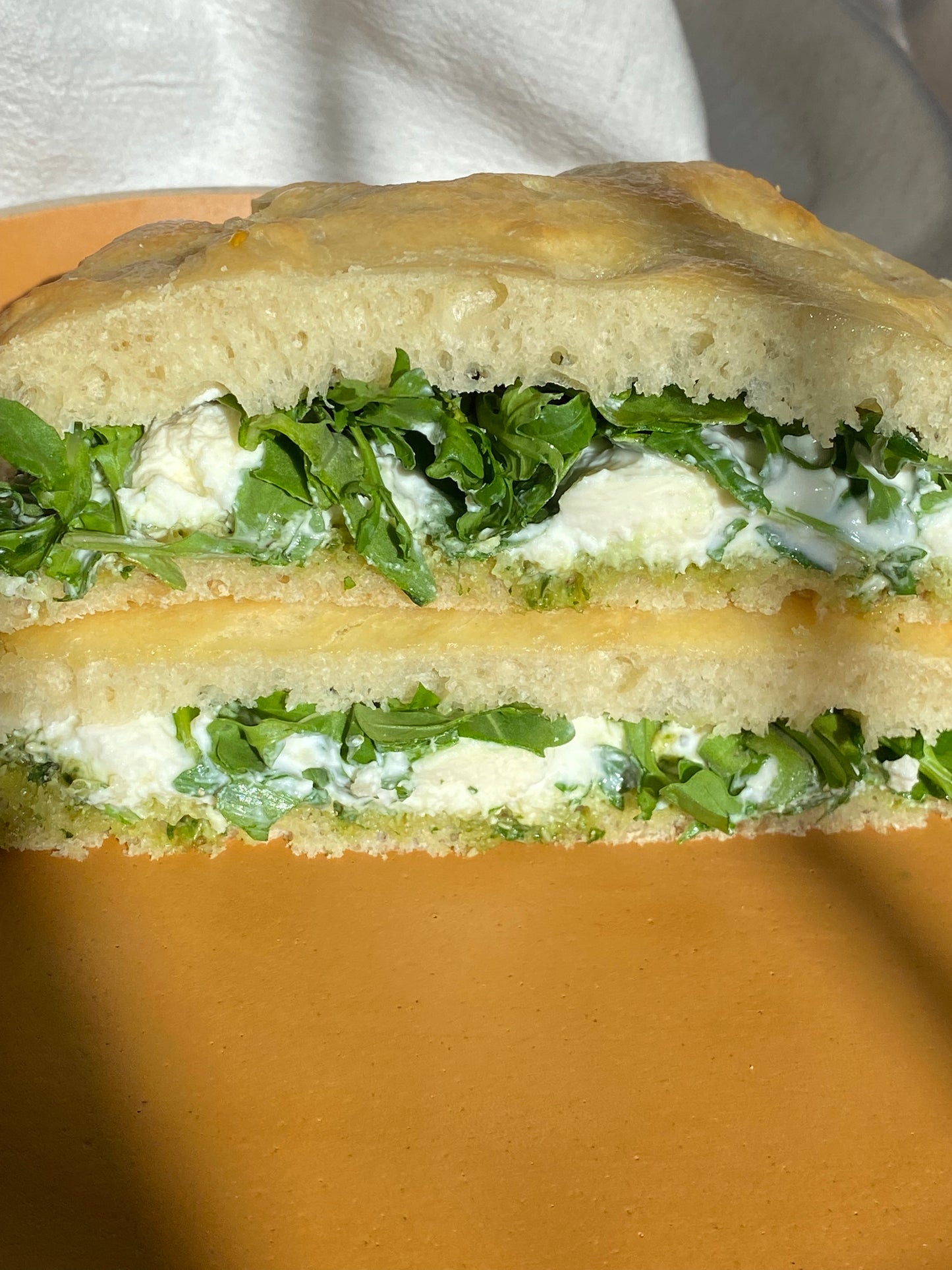 Genoa Focaccia sandwich with pesto and mozzarella **FRIDAY only**