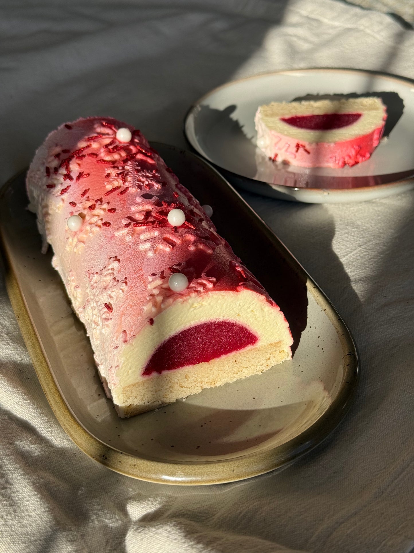 Lemon mousse & raspberry yule log (pick up on December 23&24th only)